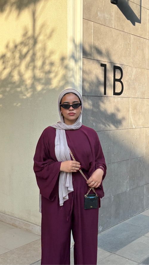 FLOWY SET - BURGUNDY