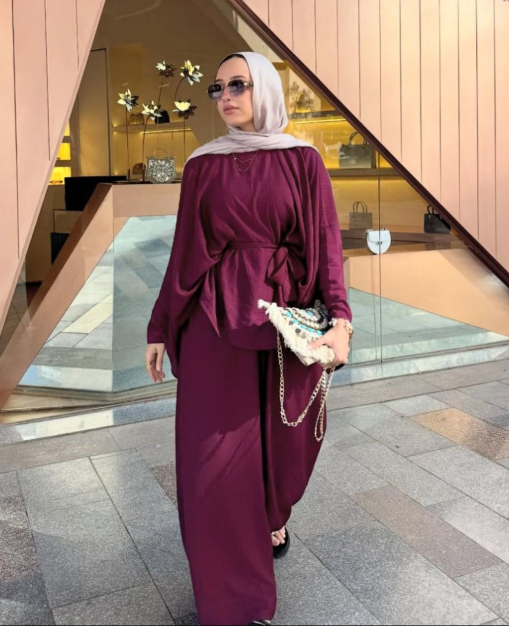 FLOWY SET - BURGUNDY