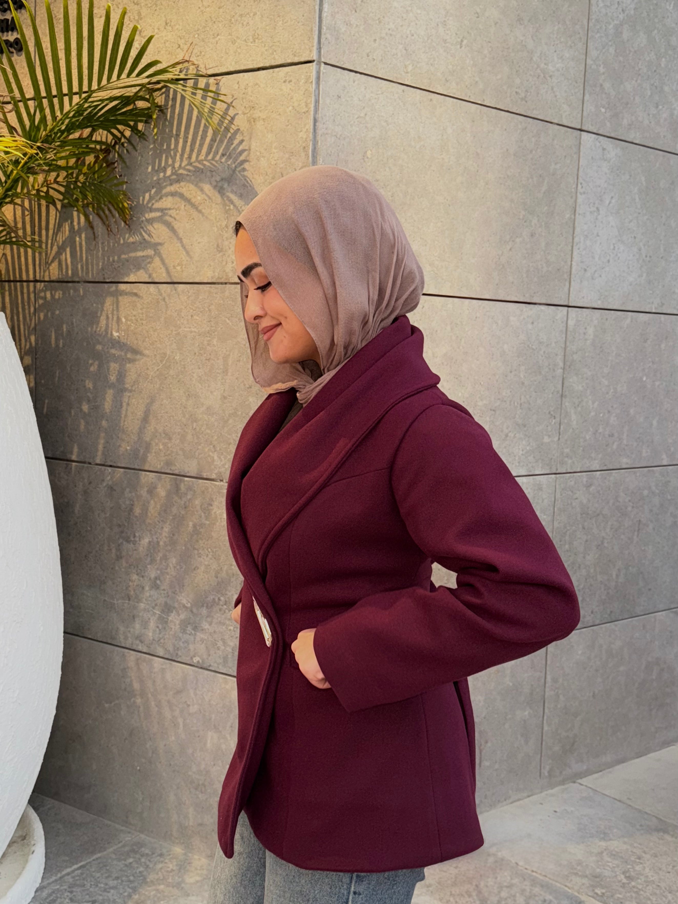 THE CONTOUR JACKET - AUBERGINE
