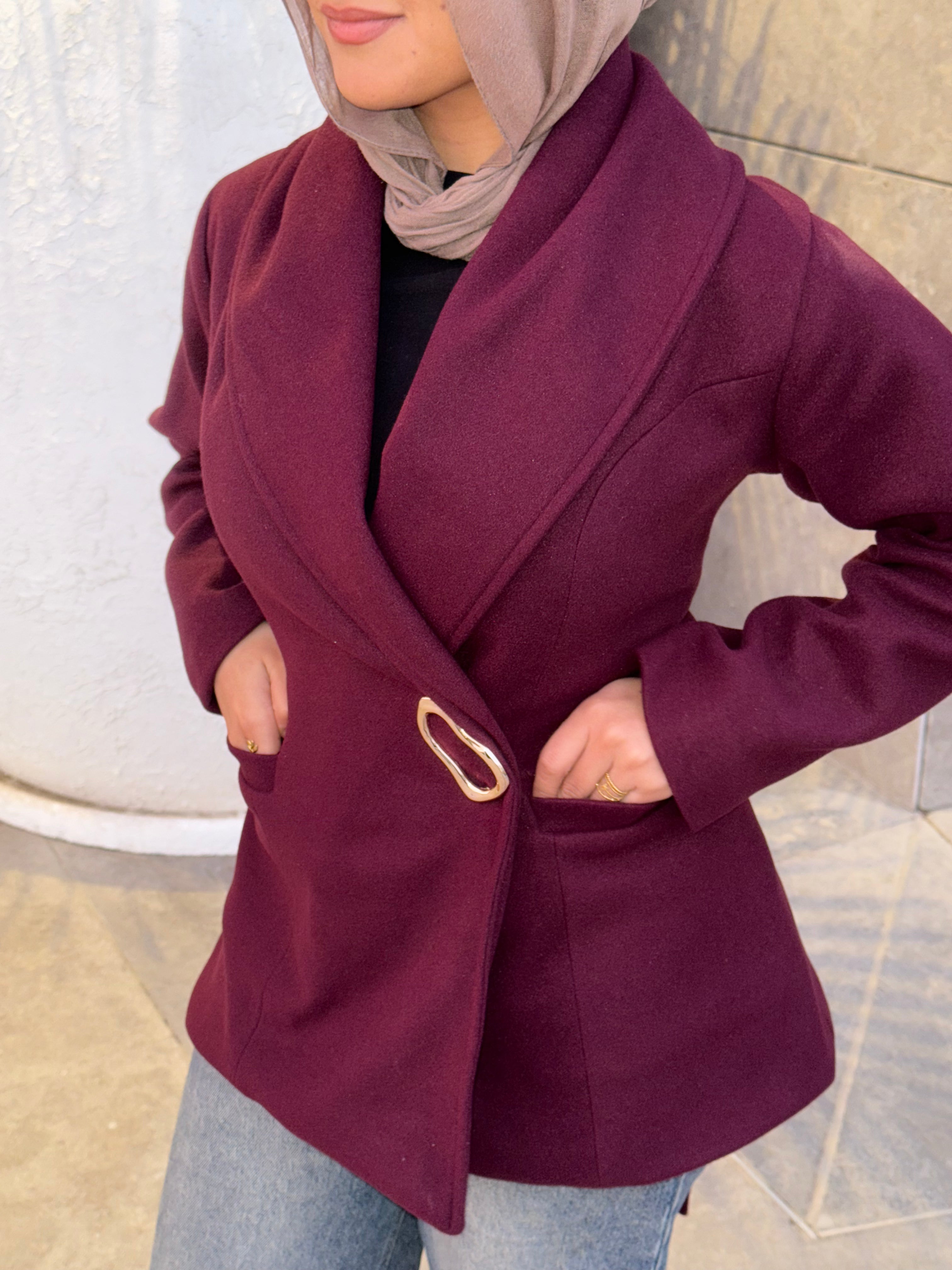 THE CONTOUR JACKET - AUBERGINE