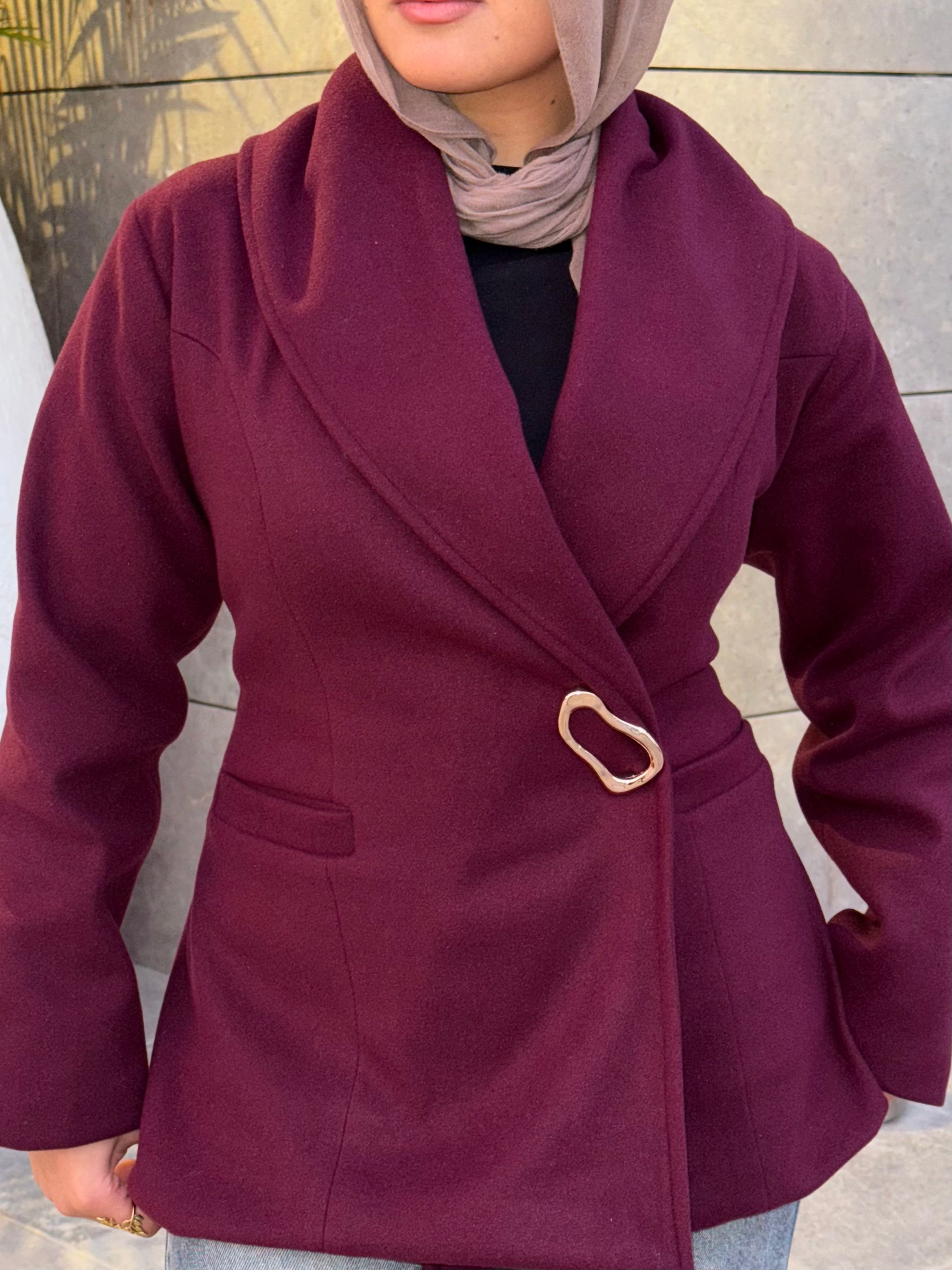 THE CONTOUR JACKET - AUBERGINE